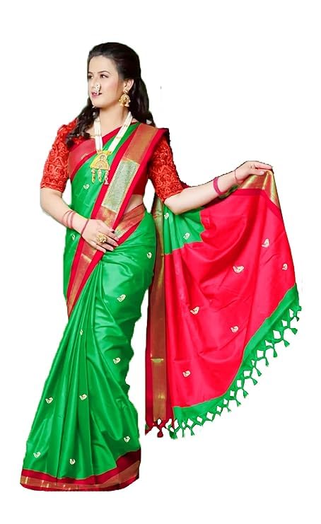 SWARA01_TEXTILE paithani green red-Classic Saree with Subtle Embellishments ? Perfect for Every Occasion 