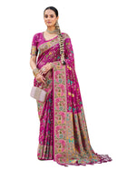 SWORNOF Women's Kanjivaram Soft Silk Banarasi Sarees With Unstiched Blouse Piece (RANI) 