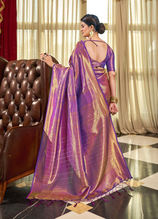 SWORNOF Womens Kanjivaram Banarasi Silk Saree Kanchipuram Patola saree (WINE) 