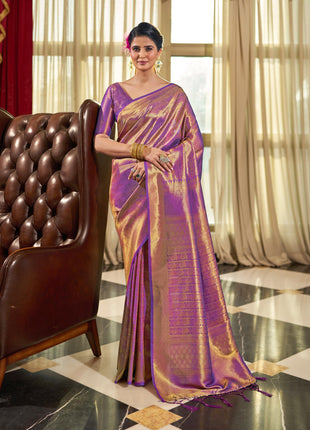 SWORNOF Womens Kanjivaram Banarasi Silk Saree Kanchipuram Patola saree (WINE) 