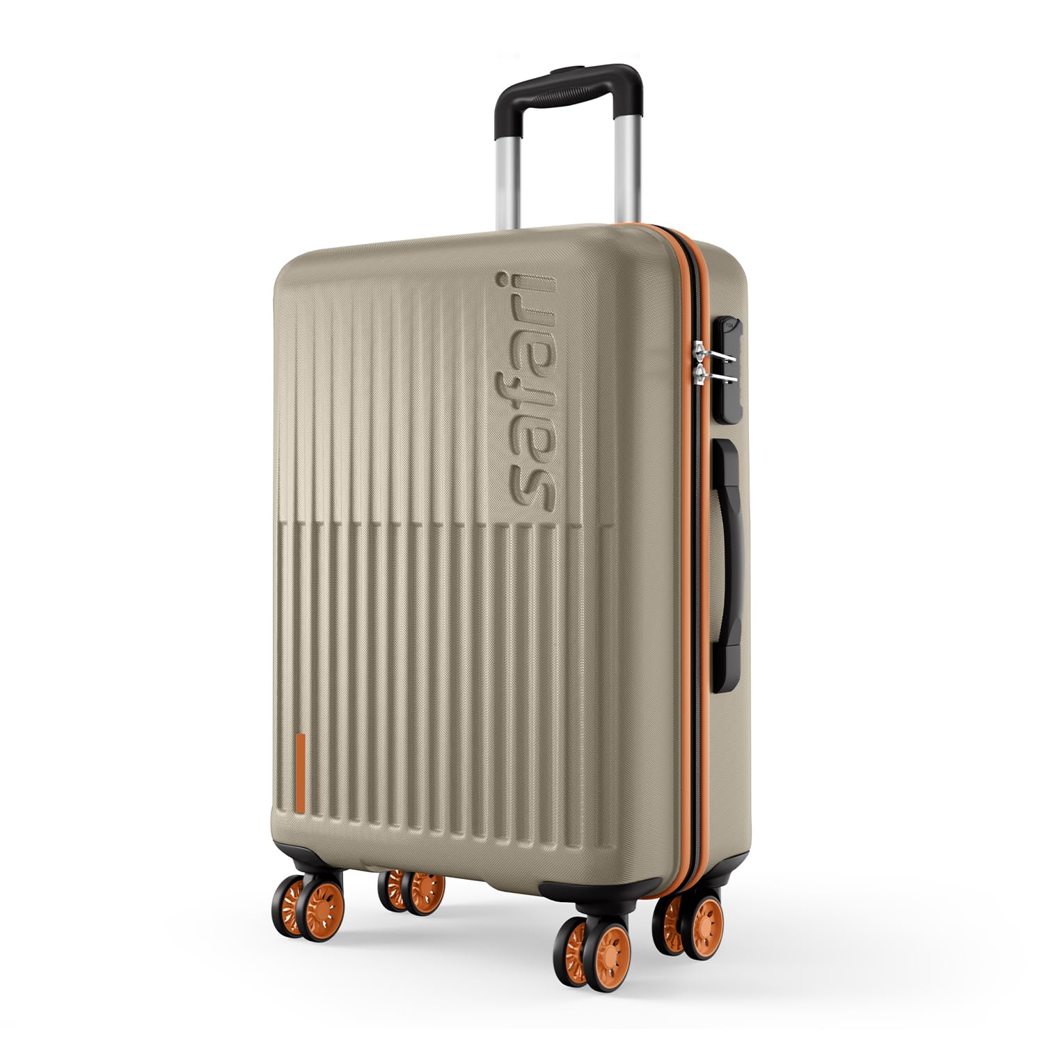 Safari Astra Neo 8 Wheels 76cm Large size Check-in Trolley Bag, Hard Case Polycarbonate, 360 Degree Wheeling Luggage for Men & Women, Travel Bag, Suitcase for Travel, Trolley Bag for Travel, Champagne 