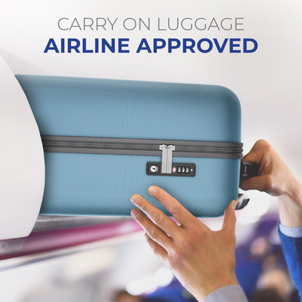 Safari Aviator 50 cm Cabin Overnighter Laptop Trolley Bag, Hard Case Polycarbonate, TSA Lock, 8 Wheels 360 Degree Wheeling Carry on Luggage, Suitcase for Travel, Trolley Bags for Travel, Pearl Blue 