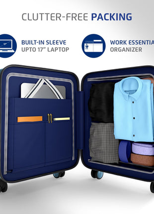 Safari Aviator 50 cm Cabin Overnighter Laptop Trolley Bag, Hard Case Polycarbonate, TSA Lock, 8 Wheels 360 Degree Wheeling Carry on Luggage, Suitcase for Travel, Trolley Bags for Travel, Pearl Blue 