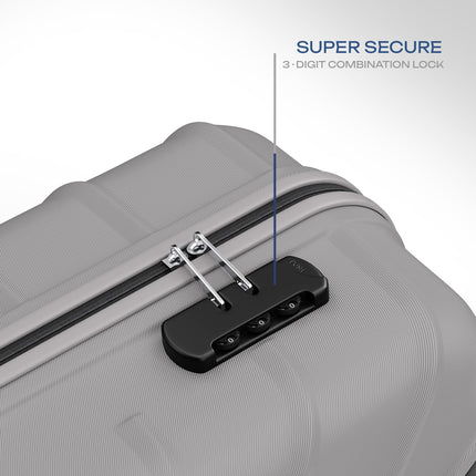 Safari Cabin Stratos 8 Wheels 55cm Size Trolley Bag, Hard Case Polycarbonate, 360º Wheeling Carry-on Luggage for Men & Women, Travel Bag, Suitcase for Travel, Trolley Bags for Travel, Cloud Grey 