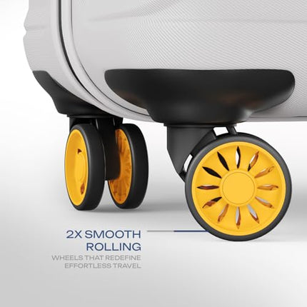 Safari Cabin Stratos 8 Wheels 55cm Size Trolley Bag, Hard Case Polycarbonate, 360º Wheeling Carry-on Luggage for Men & Women, Travel Bag, Suitcase for Travel, Trolley Bags for Travel, Cloud Grey 