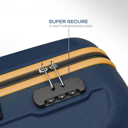 Safari Cabin Thorium Neo 8 Wheels 55 Cm Small Trolley Bag Hard Case Polycarbonate 360 Degree Wheeling System Luggage, Trolley Bags for Travel, Suitcase for Travel, Graphite Blue 