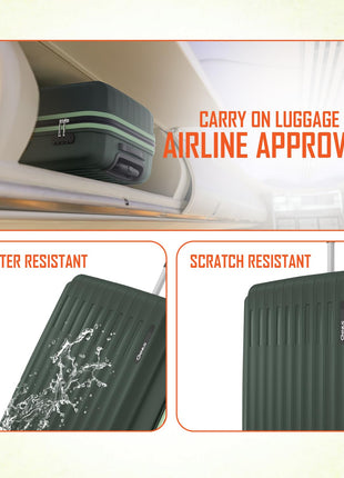 Safari Genius Alley 55cm Cabin Trolley Bag Hard Case Polypropylene, 4 Spinner Wheels, 360 Degree Wheeling Carry on Luggage, Travel Bag, Suitcase for Travel, Trolley Bags for Travel, Deep Forrest 