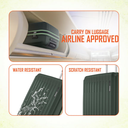 Safari Genius Alley 55cm Cabin Trolley Bag Hard Case Polypropylene, 4 Spinner Wheels, 360 Degree Wheeling Carry on Luggage, Travel Bag, Suitcase for Travel, Trolley Bags for Travel, Deep Forrest 