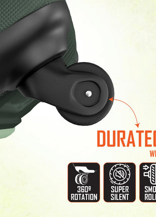 Safari Genius Alley 55cm Cabin Trolley Bag Hard Case Polypropylene, 4 Spinner Wheels, 360 Degree Wheeling Carry on Luggage, Travel Bag, Suitcase for Travel, Trolley Bags for Travel, Deep Forrest 