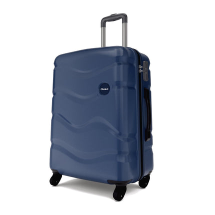 Safari Genius Fortis 66cm Medium Size Check-in Trolley Bag Hard Case Polycarbonate, 4 Spinner Wheels, 360 Degree Wheeling Luggage, Travel Bag, Suitcase for Travel, Trolley Bags for Travel, Blue 