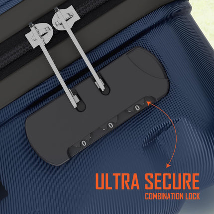 Safari Genius Fortis 66cm Medium Size Check-in Trolley Bag Hard Case Polycarbonate, 4 Spinner Wheels, 360 Degree Wheeling Luggage, Travel Bag, Suitcase for Travel, Trolley Bags for Travel, Blue 