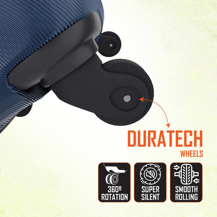 Safari Genius Fortis 66cm Medium Size Check-in Trolley Bag Hard Case Polycarbonate, 4 Spinner Wheels, 360 Degree Wheeling Luggage, Travel Bag, Suitcase for Travel, Trolley Bags for Travel, Blue 