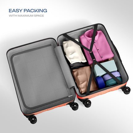 Safari Matrix 8 Wheels 55cm Cabin Size Trolley Bag, Hard Case Polycarbonate, 360 Degree Wheeling Small Carry-on Luggage, Suitcase for Travel, Trolley Bags for Travel, Printed 