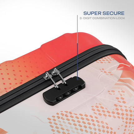 Safari Matrix 8 Wheels 55cm Cabin Size Trolley Bag, Hard Case Polycarbonate, 360 Degree Wheeling Small Carry-on Luggage, Suitcase for Travel, Trolley Bags for Travel, Printed 