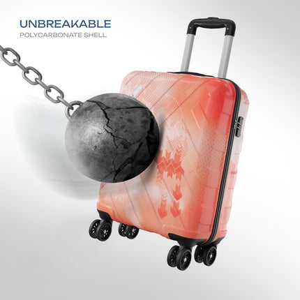 Safari Matrix 8 Wheels 55cm Cabin Size Trolley Bag, Hard Case Polycarbonate, 360 Degree Wheeling Small Carry-on Luggage, Suitcase for Travel, Trolley Bags for Travel, Printed 