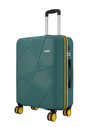 Safari Pentagon Neo 8 Wheels 66Cm Medium Checkin Trolley Bag Hard Case Polypropylene, 360 Degree Wheeling Luggage, Travel Bag, Suitcase for Travel, Trolley Bags for Travel, Sage Green 