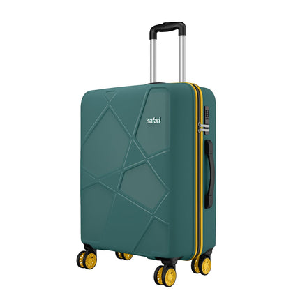 Safari Pentagon Neo 8 Wheels 66Cm Medium Checkin Trolley Bag Hard Case Polypropylene, 360 Degree Wheeling Luggage, Travel Bag, Suitcase for Travel, Trolley Bags for Travel, Sage Green 