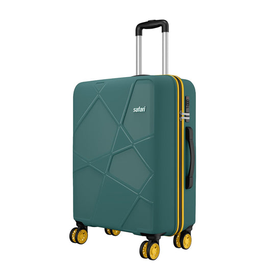 Safari Pentagon Neo 8 Wheels 66Cm Medium Checkin Trolley Bag Hard Case Polypropylene, 360 Degree Wheeling Luggage, Travel Bag, Suitcase for Travel, Trolley Bags for Travel, Sage Green 