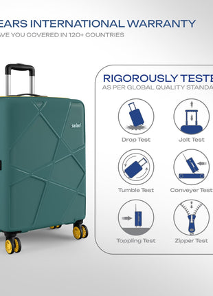 Safari Pentagon Neo 8 Wheels 66Cm Medium Checkin Trolley Bag Hard Case Polypropylene, 360 Degree Wheeling Luggage, Travel Bag, Suitcase for Travel, Trolley Bags for Travel, Sage Green 