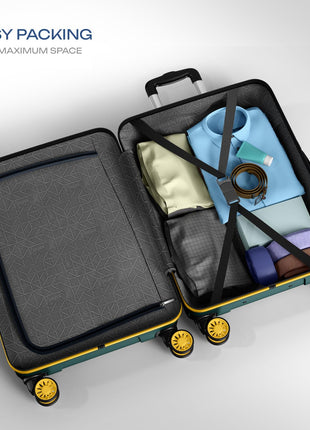 Safari Pentagon Neo 8 Wheels 66Cm Medium Checkin Trolley Bag Hard Case Polypropylene, 360 Degree Wheeling Luggage, Travel Bag, Suitcase for Travel, Trolley Bags for Travel, Sage Green 