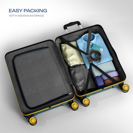 Safari Pentagon Neo 8 Wheels 66Cm Medium Checkin Trolley Bag Hard Case Polypropylene, 360 Degree Wheeling Luggage, Travel Bag, Suitcase for Travel, Trolley Bags for Travel, Sage Green 