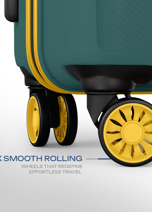 Safari Pentagon Neo 8 Wheels 66Cm Medium Checkin Trolley Bag Hard Case Polypropylene, 360 Degree Wheeling Luggage, Travel Bag, Suitcase for Travel, Trolley Bags for Travel, Sage Green 