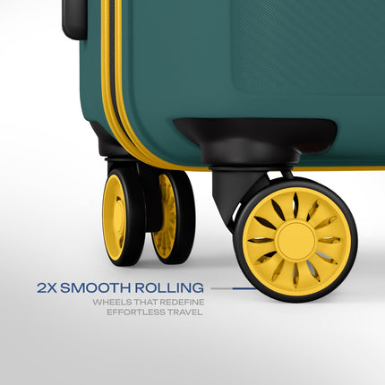 Safari Pentagon Neo 8 Wheels 66Cm Medium Checkin Trolley Bag Hard Case Polypropylene, 360 Degree Wheeling Luggage, Travel Bag, Suitcase for Travel, Trolley Bags for Travel, Sage Green 