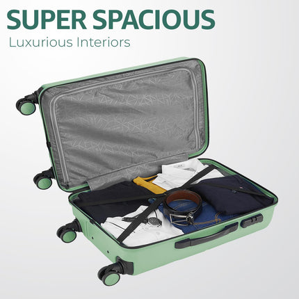 Safari Persia 8 Wheels 65cm Medium Checkin Trolley Bag Hard case Polycarbonate 360 Degree Wheeling System Luggage, Travel Bag, Suitcase for Travel, Trolley Bags for Travel, Jade Green 