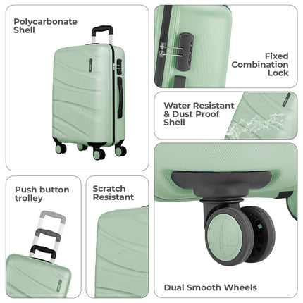 Safari Persia 8 Wheels 65cm Medium Checkin Trolley Bag Hard case Polycarbonate 360 Degree Wheeling System Luggage, Travel Bag, Suitcase for Travel, Trolley Bags for Travel, Jade Green 
