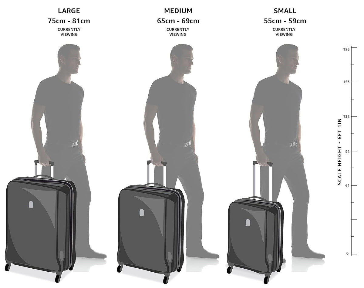 Safari Polyproplyene Hard Shell Cairo 8 Wheels, 5 Years Warranty (Cabin & Check-in) Trolley Spinner Luggage Set of 3, 55Cm, 66Cm & 75Cm, Small, Medium, Large (SAGE Green) 