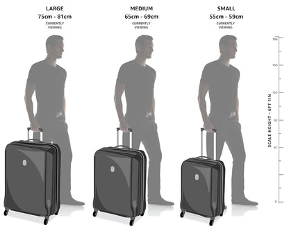 Safari Polyproplyene Hard Shell Cairo 8 Wheels, 5 Years Warranty (Cabin & Check-in) Trolley Spinner Luggage Set of 3, 55Cm, 66Cm & 75Cm, Small, Medium, Large (SAGE Green) 