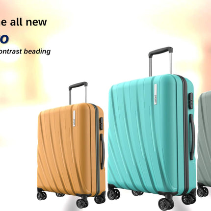 Safari Polyproplyene Hard Shell Cairo 8 Wheels, 5 Years Warranty (Cabin & Check-in) Trolley Spinner Luggage Set of 3, 55Cm, 66Cm & 75Cm, Small, Medium, Large (SAGE Green) 