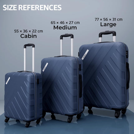 Safari Ray 55 Cms & 67 Cms Trolley Bag Hard Case Polycarbonate 4 Wheels 360 Degree Wheeling System Luggage, Travel Bag, Suitcase for Travel, Trolley Bags for Travel, Midnight Blue 