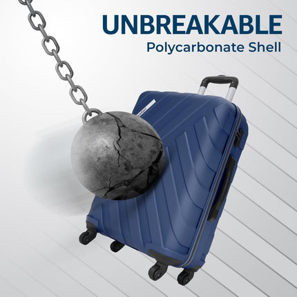 Safari Ray 55 Cms & 67 Cms Trolley Bag Hard Case Polycarbonate 4 Wheels 360 Degree Wheeling System Luggage, Travel Bag, Suitcase for Travel, Trolley Bags for Travel, Midnight Blue 