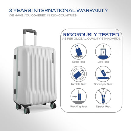 Safari Ray Neo 8 Wheels 77cm Large Size Check-in Trolley Bag, Hard Case Polycarbonate 360 Degree Wheeling Luggage for Men & Women, Travel Bag, Suitcase for Travel, Trolley Bags for Travel, Cloud Grey 