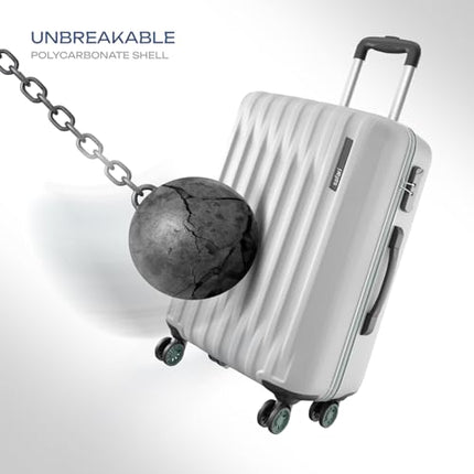 Safari Ray Neo 8 Wheels 77cm Large Size Check-in Trolley Bag, Hard Case Polycarbonate 360 Degree Wheeling Luggage for Men & Women, Travel Bag, Suitcase for Travel, Trolley Bags for Travel, Cloud Grey 