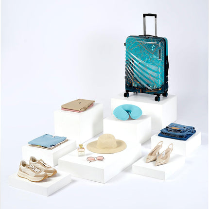 Safari Select Brooklyn 55 Cms Cabin Trolley Bag Hard Case Polycarbonate 8 Wheels with 360 Degree Rotation, Recessed TSA Lock, Anti-Theft Zipper, Trolley Bags for Travel, Suitcase for Travel, Teal 