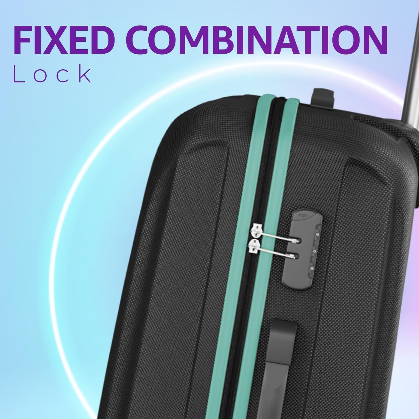 Safari Thorium Neo 8 Wheels 55 Cm Small Cabin Trolley Bag Hard Case Polycarbonate 360 Degree Wheeling System Luggage, Trolley Bags for Travel, Suitcase for Travel, Black 