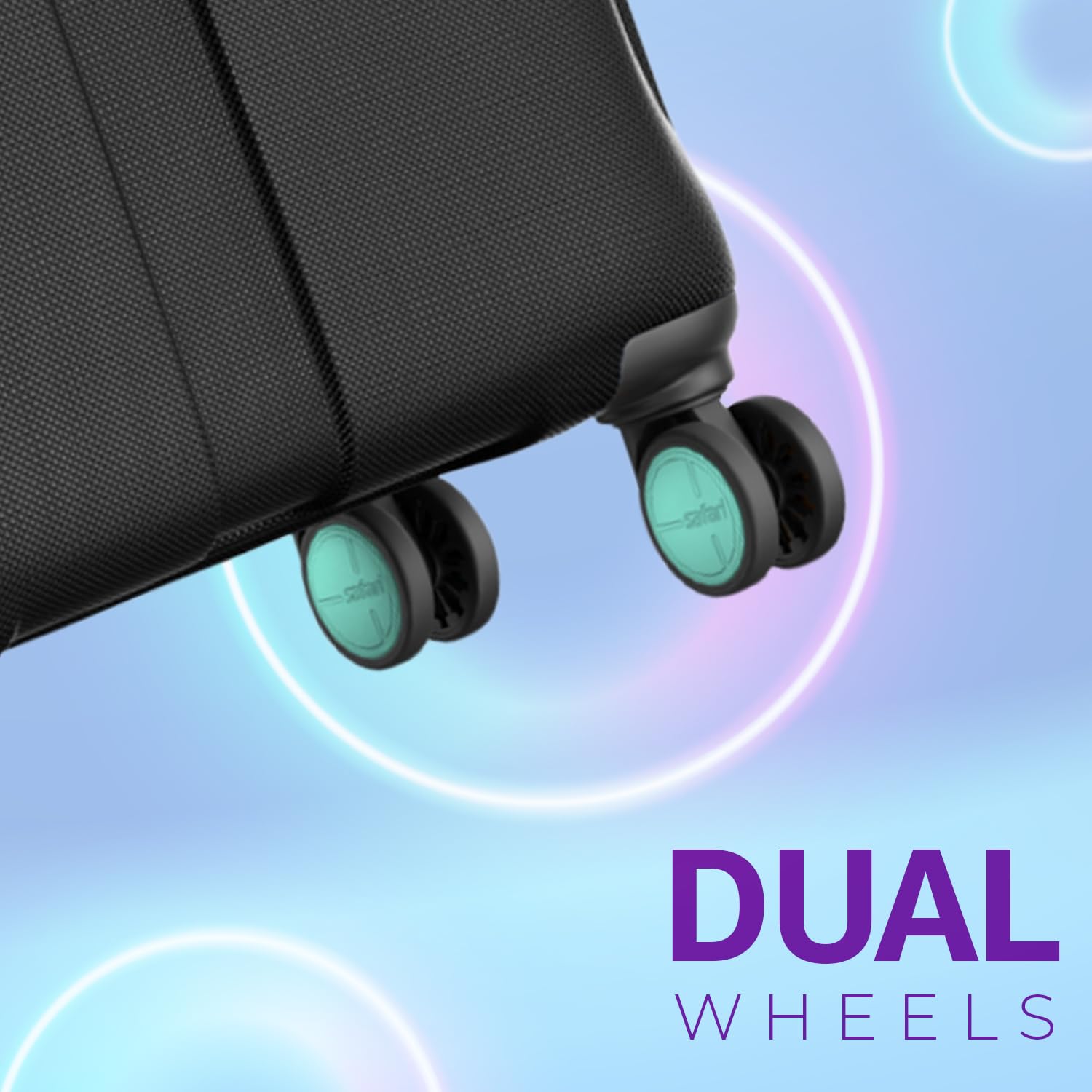 Safari Thorium Neo 8 Wheels 55 Cm Small Cabin Trolley Bag Hard Case Polycarbonate 360 Degree Wheeling System Luggage, Trolley Bags for Travel, Suitcase for Travel, Black 