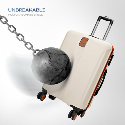 Safari Thorium Royale 8 Wheels 66cm Medium Size Trolley Bag Hard Case Checkin Polycarbonate Luggage, TSA Lock, Wet Pouch Organized Interior, Suitcase for Travel, Trolley Bags for Travel, Vanilla Tan 