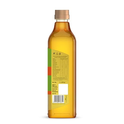 Saffola Cold Pressed Mustard Oil Omega 3 Cholesterol Support 1L Pack of 3 