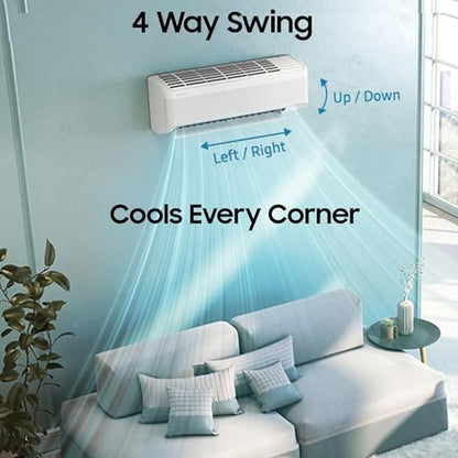 Samsung 1.5 Ton 3 Star AI Inverter Smart Split AC (WiFi, Energy Saving, Voice Control, Powerful Cooling, Copper, Digital Inverter, 4 Way swing, 5 Step Convertible, BESPOKE AI AR50F18D1LHNNA) 
