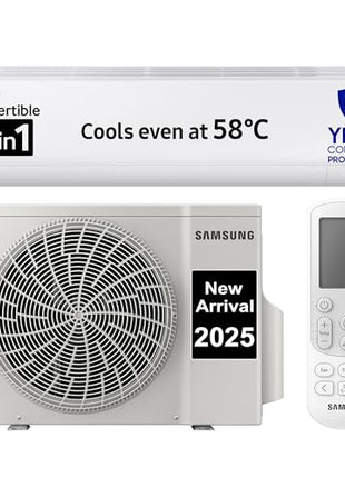 Samsung 1 Ton 3 Star Digital Inverter Split AC (Faster & Powerful Cooling even at 58 Degree C, 100% Copper, 5 year comprehensive warranty, 5 Step Convertible, AR50F12D0LHNNA, White) 