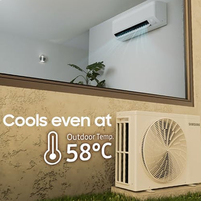 Samsung 1 Ton 3 Star Digital Inverter Split AC (Faster & Powerful Cooling even at 58 Degree C, 100% Copper, 5 year comprehensive warranty, 5 Step Convertible, AR50F12D0LHNNA, White) 