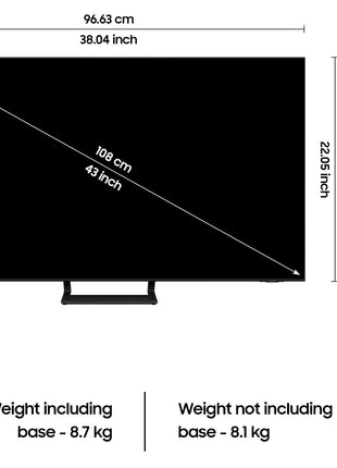 Samsung 108 cm (43 inches) 4K Ultra HD Smart LED TV UA43BU8570ULXL (Black) 