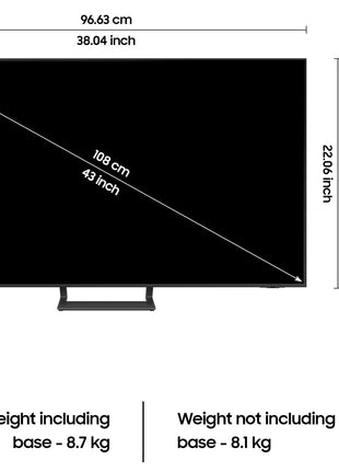 Samsung 108 cm (43 inches) 4K Ultra HD Smart LED TV UA43CU8570ULXL (Titan Grey) 