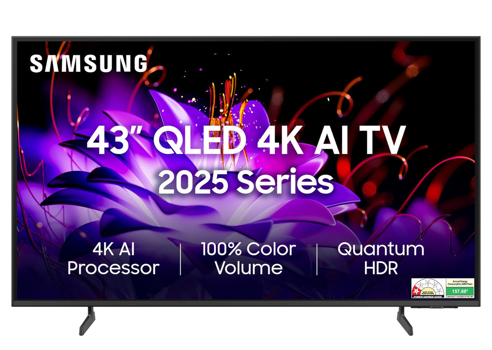 Samsung 108 cm (43 inches) Vision AI 4K Ultra HD Smart QLED TV QA43QEF1AULXL