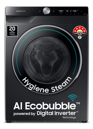 Samsung 11 kg, AI Control, Super Speed, Wi-Fi, Hygiene Steam with Inbuilt Heater, Digital Inverter, Fully-Automatic Front Load Washing Machine (WW11CG604DLBTL, BLACK CAVIAR) 