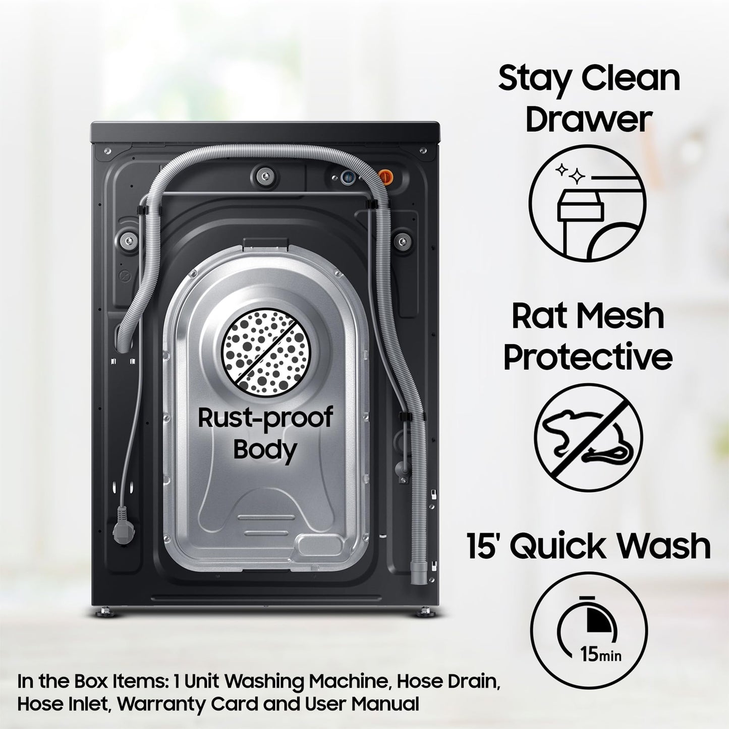 Samsung 11 kg, AI Control, Super Speed, Wi-Fi, Hygiene Steam with Inbuilt Heater, Digital Inverter, Fully-Automatic Front Load Washing Machine (WW11CG604DLBTL, BLACK CAVIAR) 