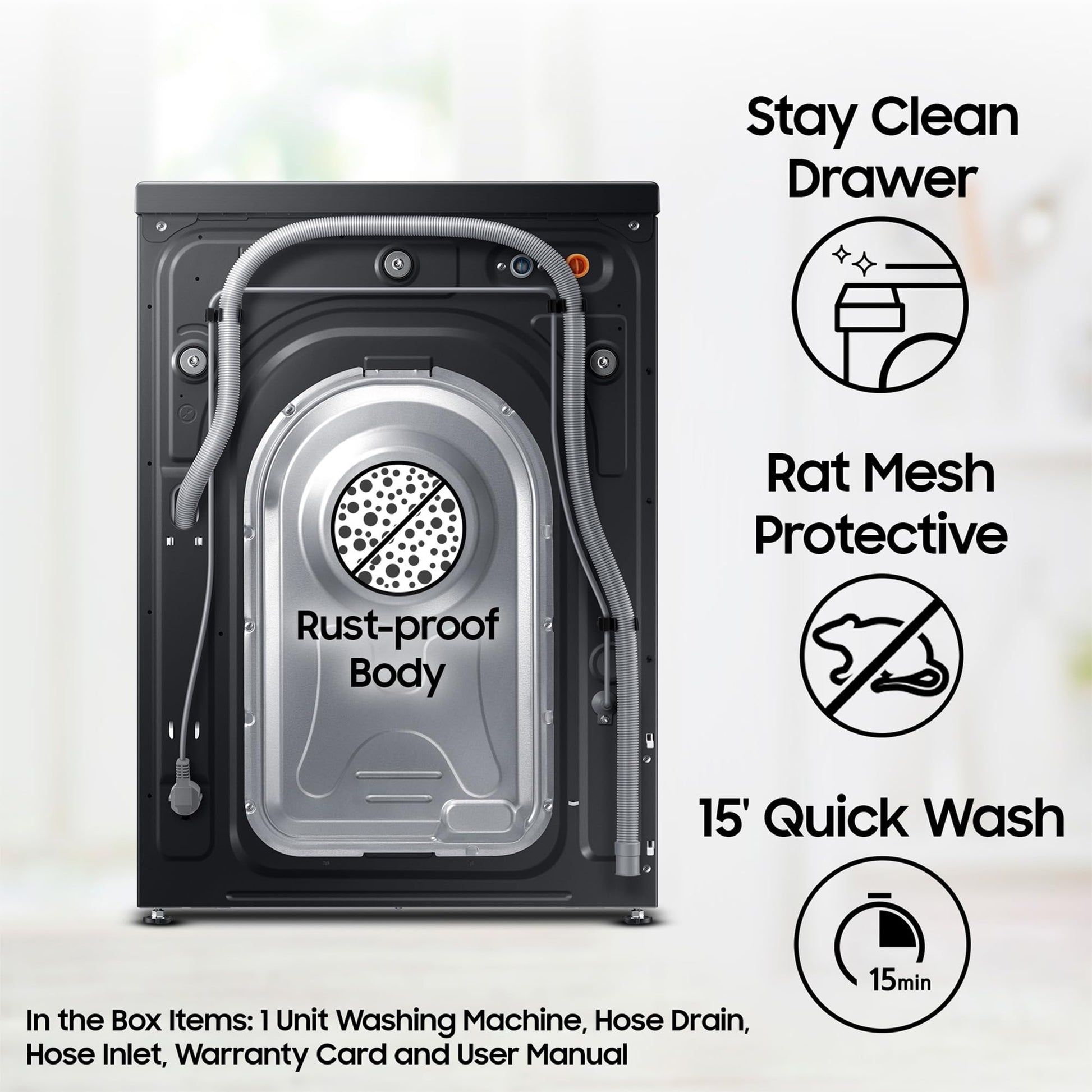 Samsung 11 kg, AI Control, Super Speed, Wi-Fi, Hygiene Steam with Inbuilt Heater, Digital Inverter, Fully-Automatic Front Load Washing Machine (WW11CG604DLBTL, BLACK CAVIAR) 